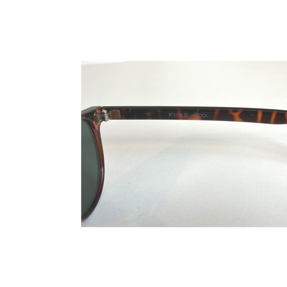 Frye and Co Womens Round Tortoise Shell Sunglasses Dark Green Lens Brown - Picture 5 of 8
